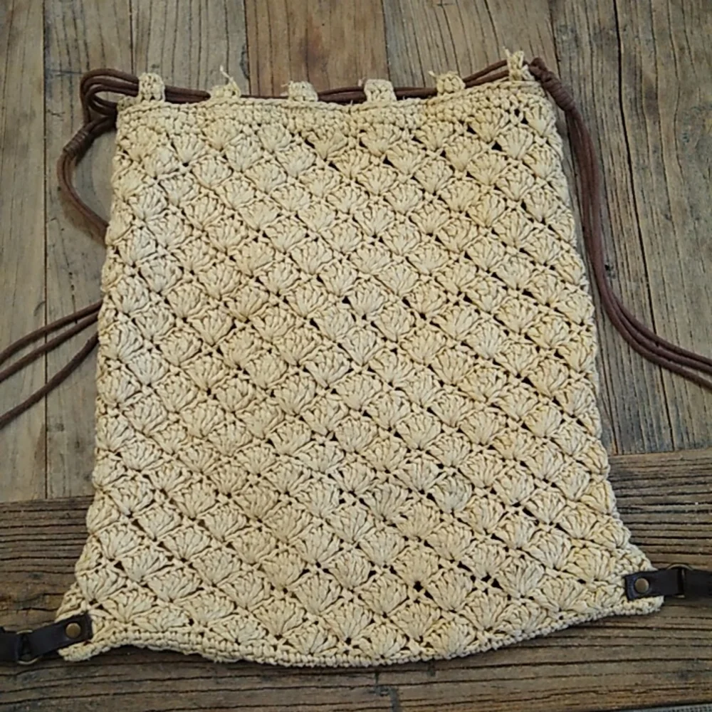 Old Navy Hemp Weave Backpack Tote